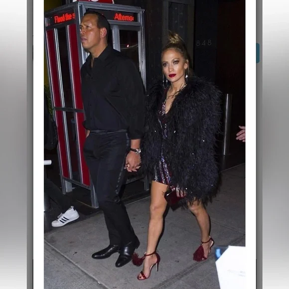 New Jimmy Choo VIOLA 110 Suede Crystal Sandals Red Ostrich Feather Tassel - Picture 6 of 17